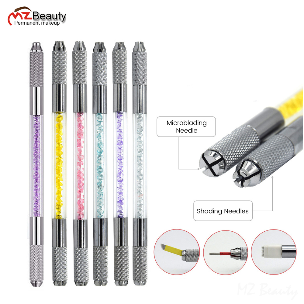 Beauty Makeup Supply - 2 IN1 Microblading ปากกาสักปากกาสองด้านคลาสสิกแรเงาคิ้วเครื่องมือ Tebori อุปกรณ์แต่งหน้าถาวร