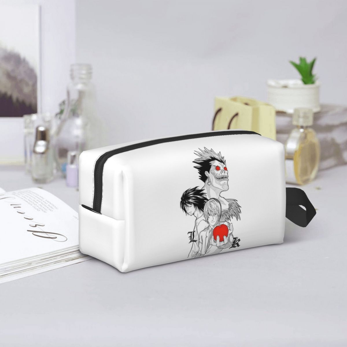 Beauty Book Makeup Kit - กระเป๋าเครื่องสำอางลายอนิเมะเดธโน้ต กระเป๋าจัดระเบียบเครื่องสำอาง กระเป๋าใส่เครื่องสำอางสำหรับผู้หญิง กระเป๋าเดินทางสำหรับความงาม