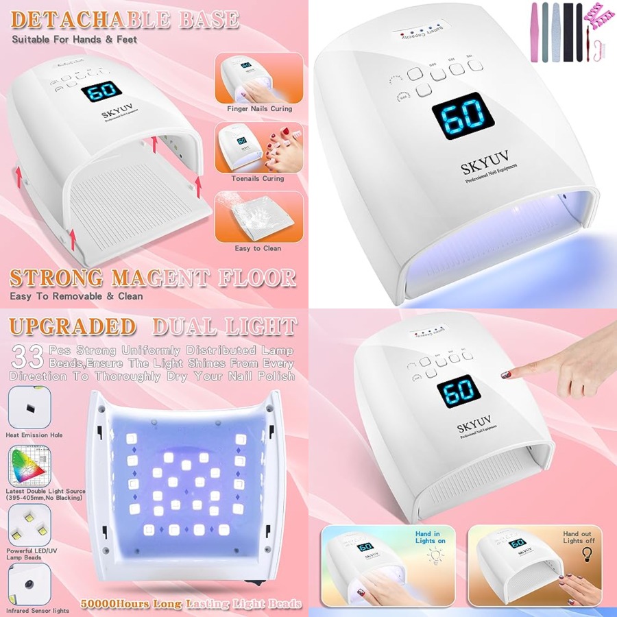 Uv Nail Lamp - เครื่องอบเล็บ UV LED แบบชาร์จไฟได้ แห้งเร็วขึ้น, เครื่องอบเล็บเจล