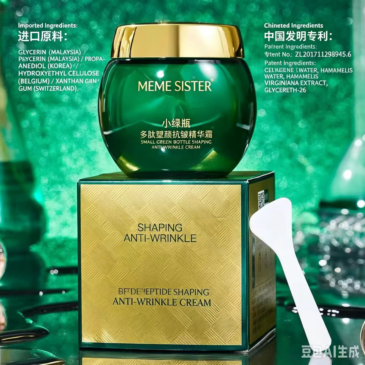 Beauty Glazed Makeup - ครีมกระชับผิวลดเลือนริ้วรอย, ครีมบำรุงผิวหน้าโพลีเปปไทด์เพิ่มความชุ่มชื้น