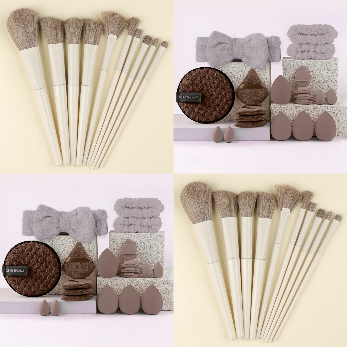 Beauty Makeup Gift Sets - ชุดแปรงแต่งหน้ามืออาชีพ 10 ชิ้น แปรงรองพื้น ไฮไลท์ อายแชโดว์