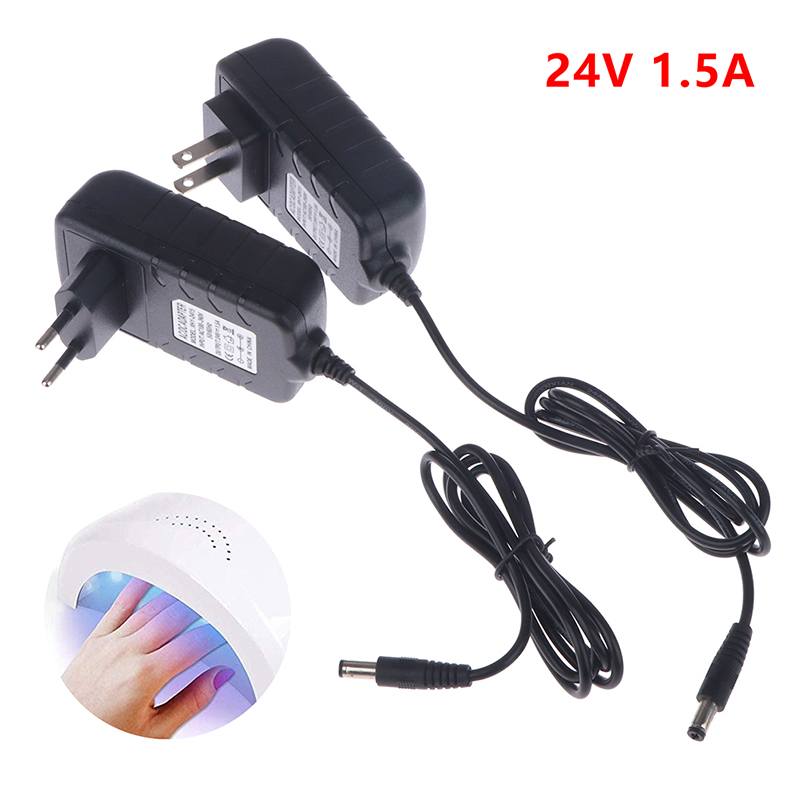 Uv Nail Lamp - 【24V 1.5A อะแดปเตอร์จ่ายไฟ 36W EU ปลั๊ก