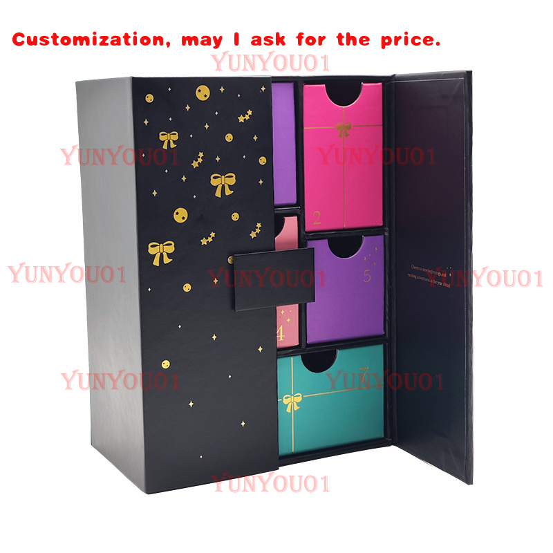 Beauty Makeup Advent Calendar - กล่องปฏิทินนับถอยหลังแบบกำหนดเอง กล่องกระดาษแข็งสำหรับบรรจุภัณฑ์เครื่องสำอาง เครื่องประดับ กล่องปฏิทินนับถอยหลัง/ 12 วัน
