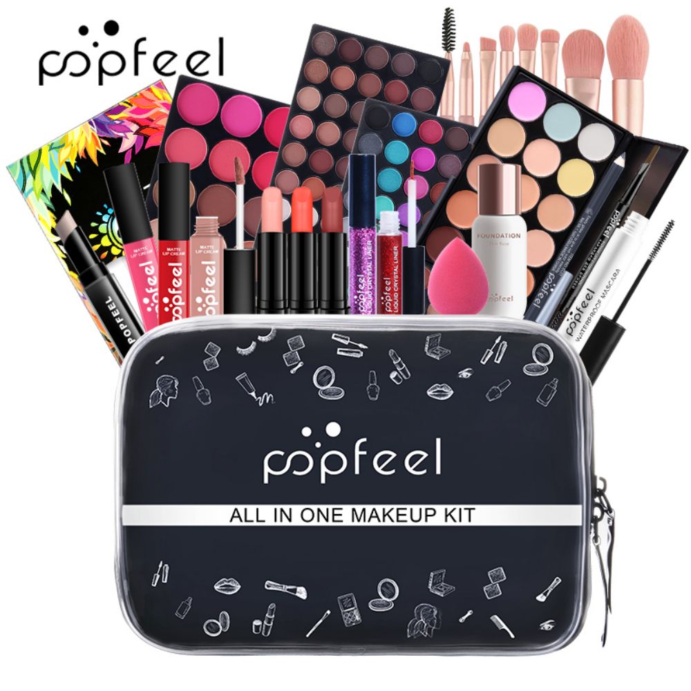 Beauty Book Makeup Kit - POPFEEL ชุดแต่งหน้าออลอินวัน, 3 ชุดให้เลือก, ชุดเครื่องสำอางสำหรับใบหน้าเต็มรูปแบบ, เหมาะสำหรับผู้เริ่มต้น,