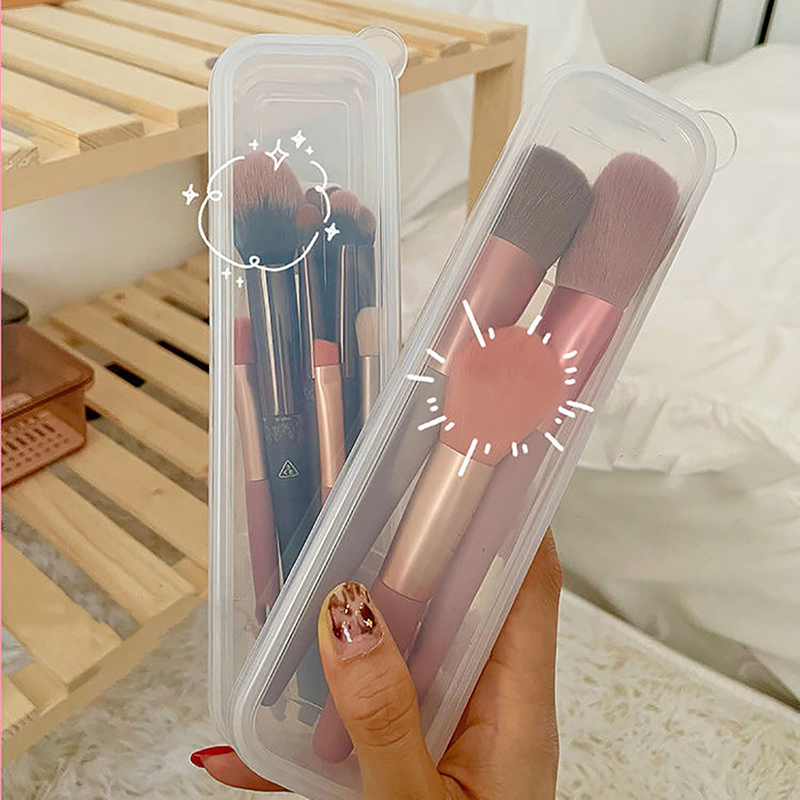 Beauty Makeup Women - แปรงแต่งหน้าโปร่งใสพร้อมฝาครอบกล่องดินสอเขียนคิ้วแบบพกพาผู้หญิงเครื่องสําอางค์แต่งหน้าเครื่องมือ