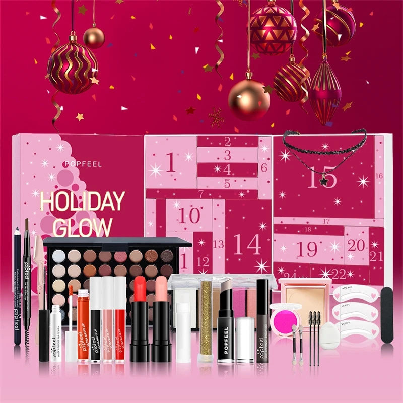 Beauty Makeup Gift Sets - ชุดเครื่องสำอางนับถอยหลังวันคริสต์มาส ลิปสติก อายแชโดว์ เครื่องสำอาง 24 ชิ้น