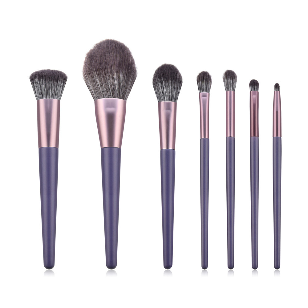 Beauty Makeup Gift Sets - แปรงแต่งหน้า 7 ชิ้นของขวัญคริสต์มาสสีม่วงมืออาชีพสําหรับแป้งรองพื้นแปรงแต่งหน้าเครื่องมือความงาม
