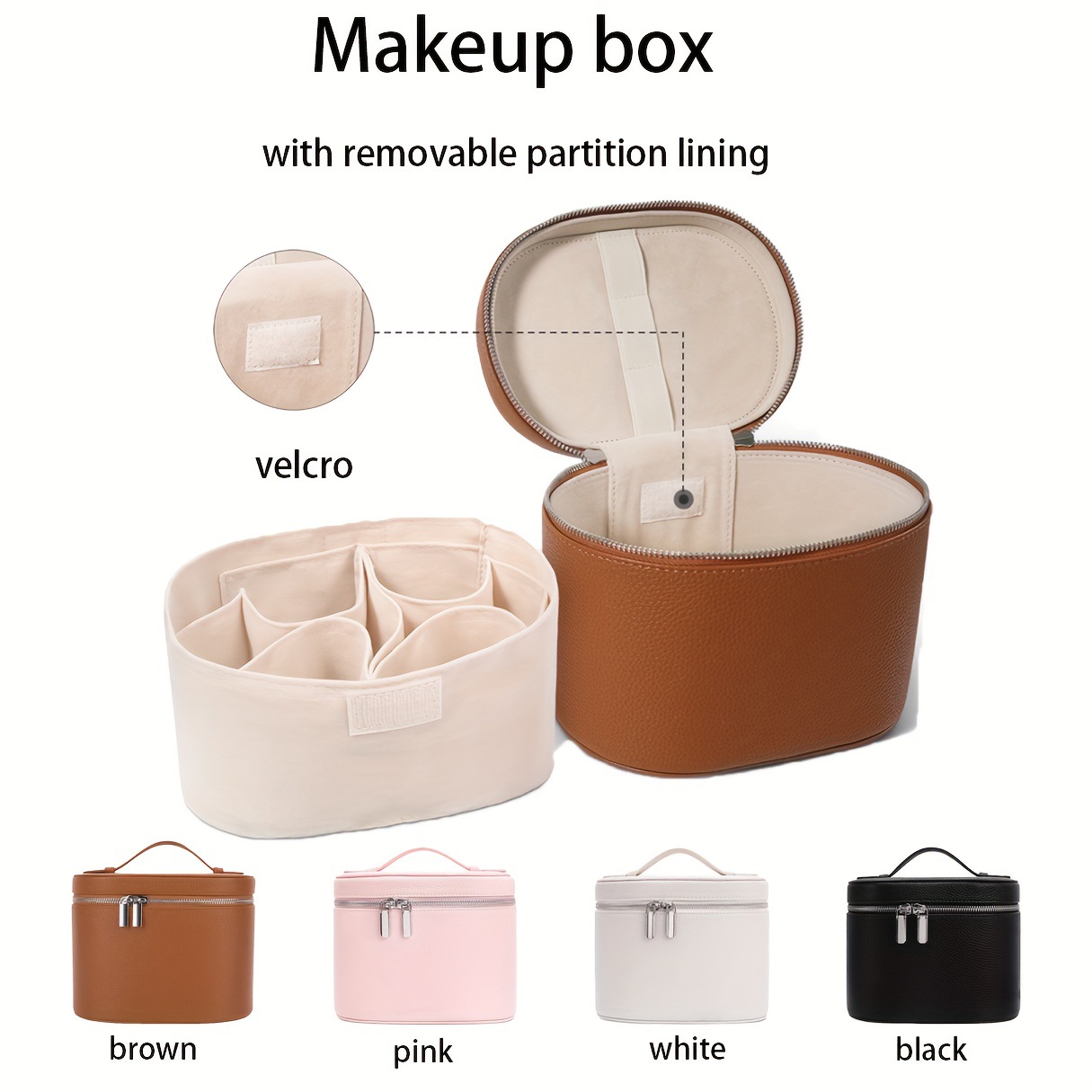 Beauty Makeup Women - กระเป๋าเครื่องสำอางหนัง PU ความจุขนาดใหญ่ กล่องเครื่องสำอางพกพา สำหรับผู้หญิง สาวๆ