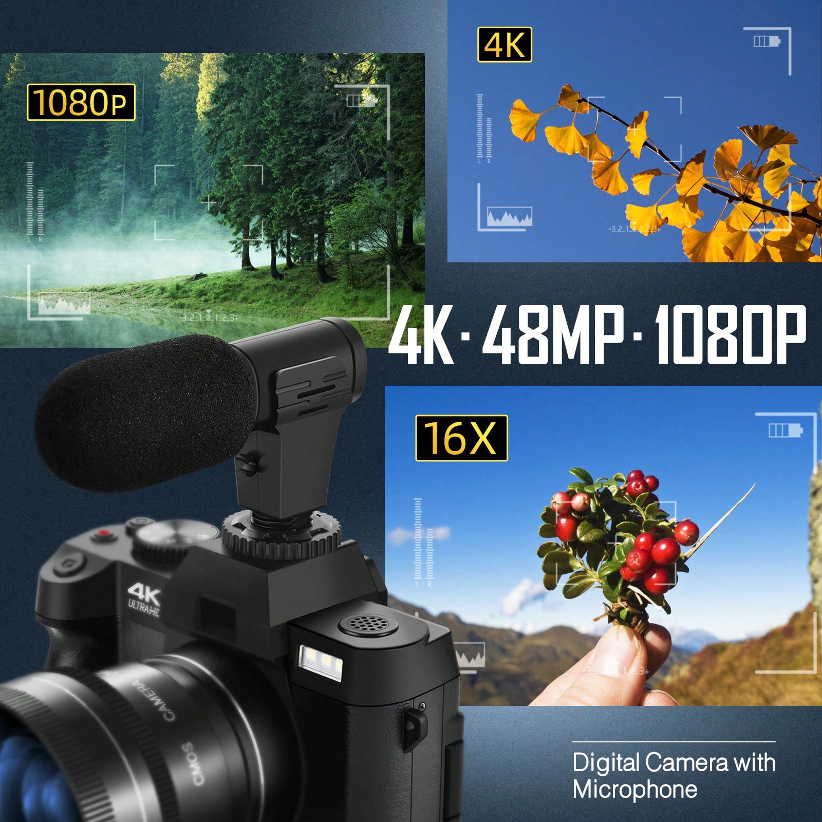 กล้องดิจิตอล 4K สำหรับการถ่ายภ - Beauty Makeup App บทวิจารณ์และราคา